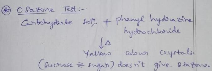 Test for carbohydrates osazone test